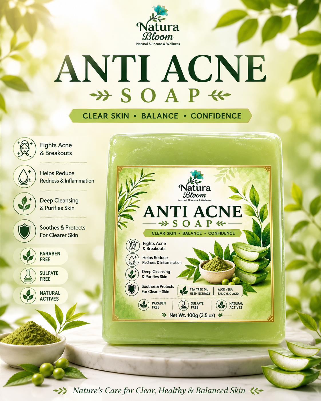 Natura Bloom Anti Acne Soap