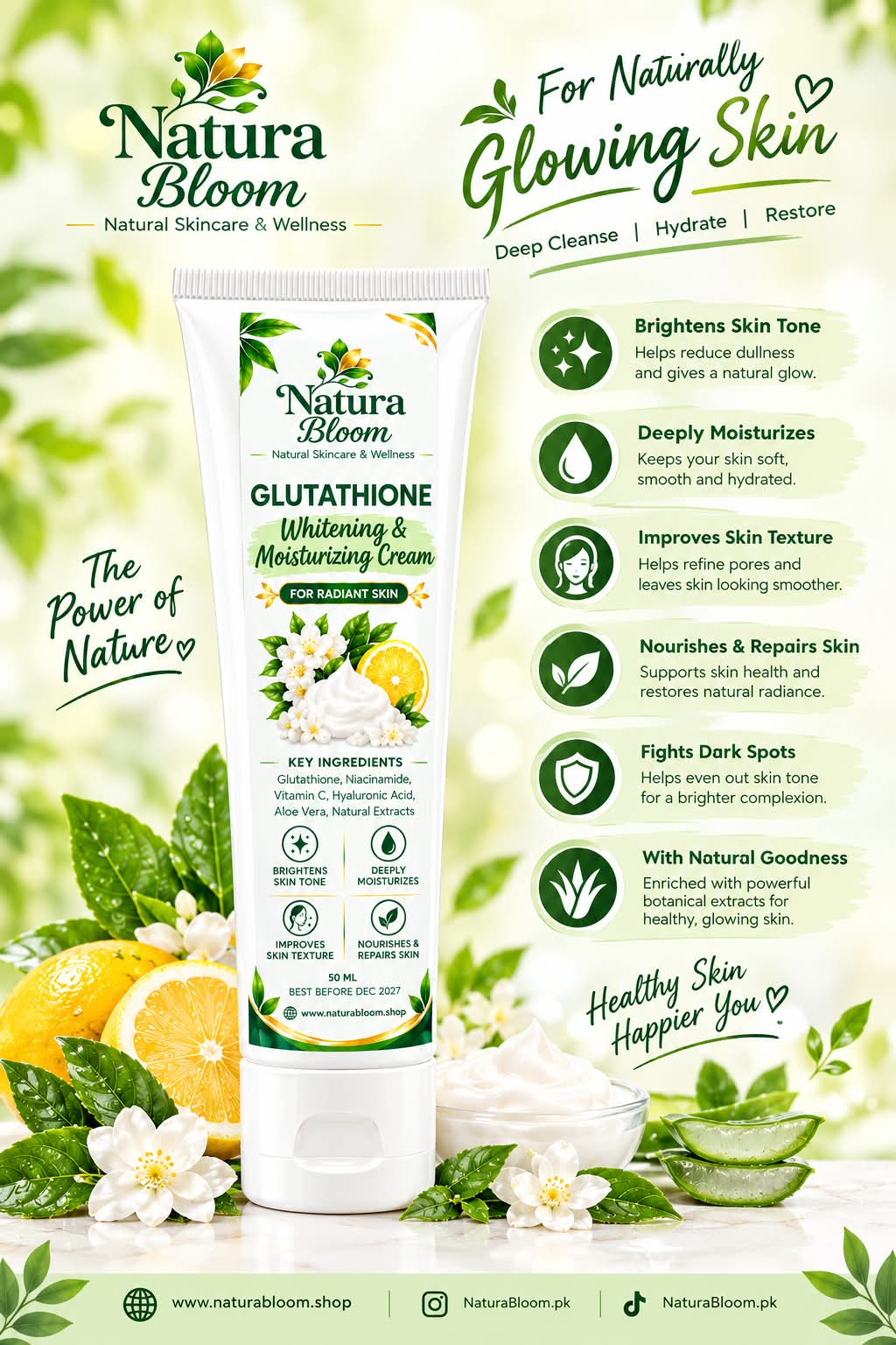 Glutathione Whitening & Moisturising Cream 50ml