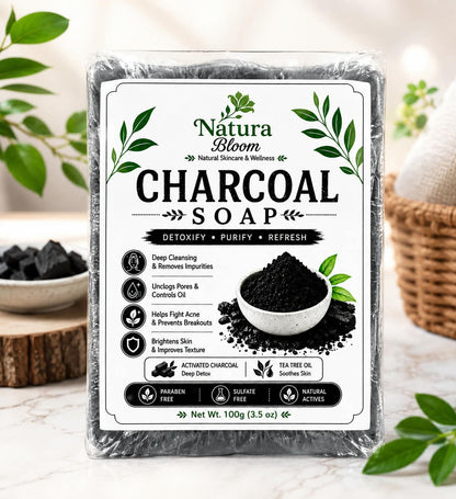 Natura Bloom Charcoal Soap-Deep Cleansing & Fresh Skin